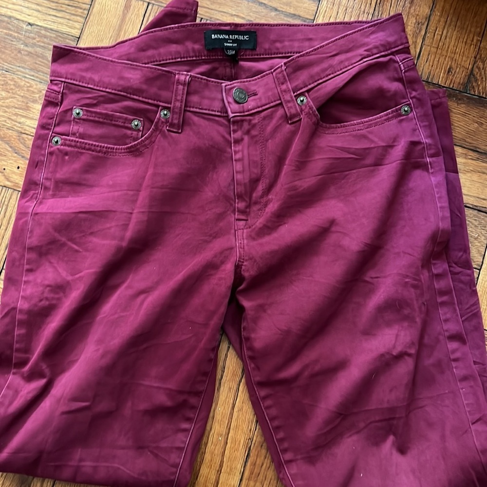 Banana Republic burgundy skinny fit size: 27/4 - Picture 2 of 6